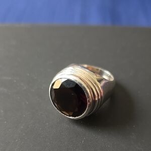 Sterling Silver Ring with Dark Stone